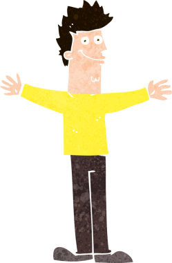 Bir insan tarafından çizilmiş mutlu bir adam.