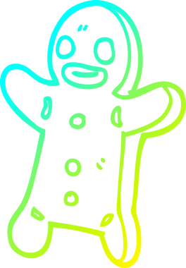 Bir insan tarafından çizilmiş bir zencefilli kurabiye çizimi.