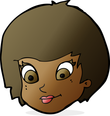 Bir insan tarafından çizilmiş bir kadın yüzü.