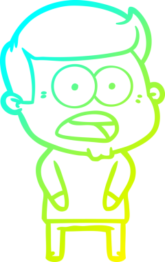 Bir insan tarafından çizilen bir karikatürün soğuk gradyan çizimi.