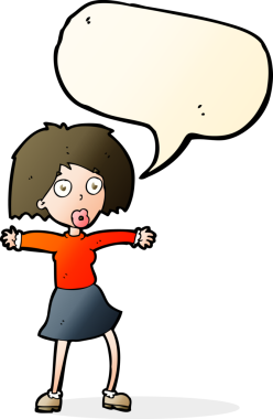 Bir insan tarafından çizilmiş konuşma balonlu bir karikatür.