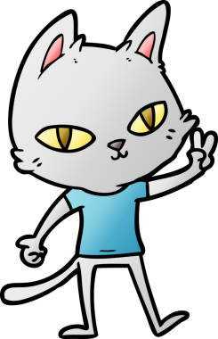 Bir insan tarafından çizilen çizgi film kedisi.