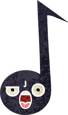 Bir insan tarafından çizilmiş bir notanın retro çizim tarzı karikatürü