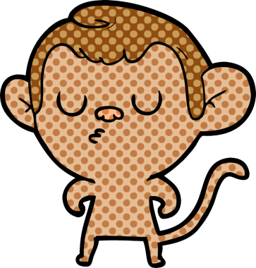 Bir insan tarafından çizilmiş çizgi maymun.