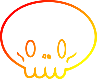 Bir insan tarafından çizilmiş bir karikatür kafatası çizimi