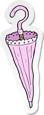 Bir insan tarafından çizilmiş bir şemsiye çıkartması.