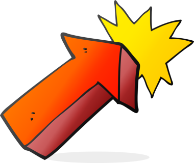 Bir insan tarafından çizilmiş serbest çizim ok sembolü