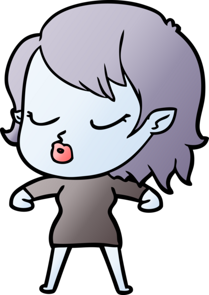 Bir insan tarafından çizilmiş şirin vampir kız çizgi filmi.