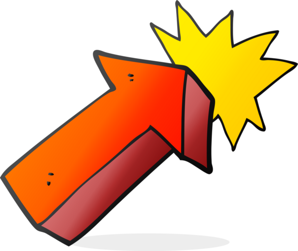 Bir insan tarafından çizilmiş serbest çizim ok sembolü