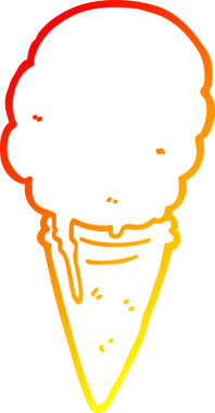 Bir insan tarafından çizilmiş çizgi film dondurmasının sıcak çizgi çizimi