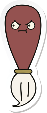 Bir insan tarafından çizilmiş şirin bir karikatür fırçasının çıkartması.