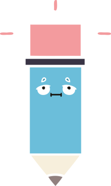 Bir insan tarafından çizilmiş düz renkli bir kalem karikatürü