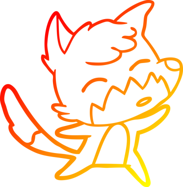 Bir insan tarafından çizilmiş bir tilkinin sıcak çizgi çizimi