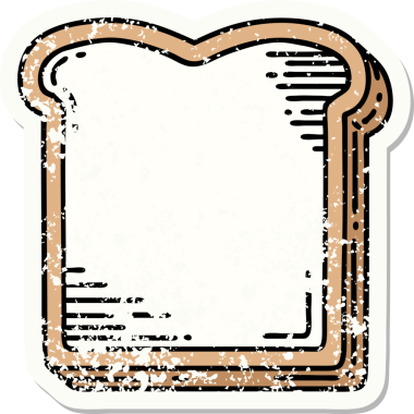 Geleneksel bir insan tarafından çizilmiş ekmek dilimi şeklinde dövmesi var.