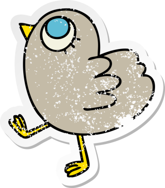 Bir insan tarafından çizilmiş garip bir el yazısı çizilmiş sarı bir karikatür.