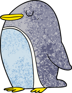 bir insan tarafından çizilmiş penguen çizgi filmi