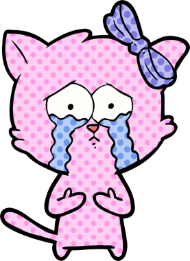 Bir insan tarafından çizilmiş çizgi film kedisi.