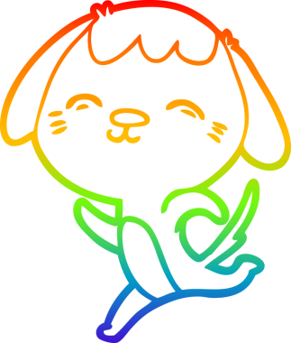 gökkuşağı gradyan çizimi Mutlu bir çizgi köpek çizimi Bir insan tarafından çizilmiş