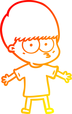 Bir insan tarafından çizilmiş gergin bir çizgi film çocuğunun çizimi.