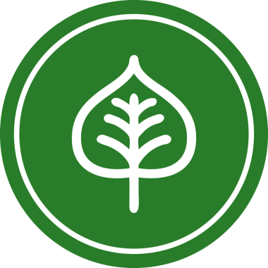 Bir insan tarafından çizilmiş doğal yaprak dairesel simgesi