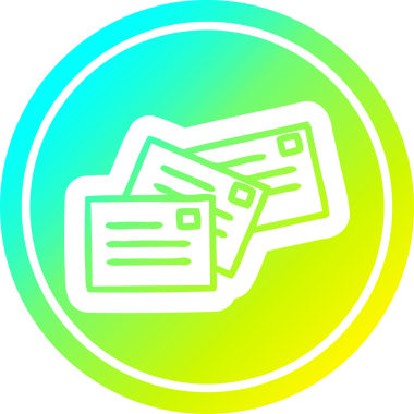 Bir insan tarafından çizilmiş havalı bir gradyan içeren dairesel simge yığını