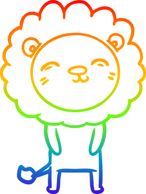 gökkuşağı gradyan çizgi çizimi bir insan tarafından çizilmiş bir aslan