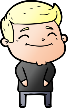 Bir insan tarafından çizilmiş mutlu çizgi film adamı.