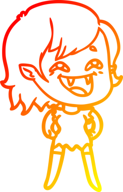 Bir insan tarafından çizilmiş gülen vampir kız çizgi filmi.