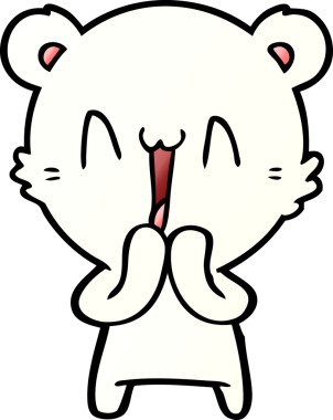 Bir insan tarafından çizilmiş mutlu kutup ayısı karikatürü