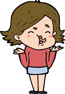 Bir insan tarafından çizilen karikatür kızı.