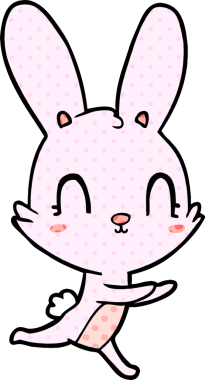 Bir insan tarafından çizilmiş şirin çizgi film tavşanı.