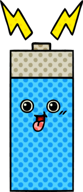 Bir insan tarafından çizilmiş bir bataryanın çizgi roman tarzı