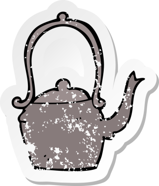 Bir insan tarafından çizilmiş bir çizgi filmin gerilimli çıkartması.