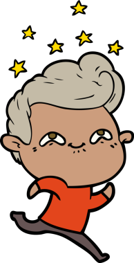 Bir insan tarafından çizilmiş heyecanlı bir çizgi film.