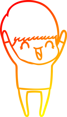 Bir insan tarafından çizilmiş mutlu çizgi film çocuğu çizimi.