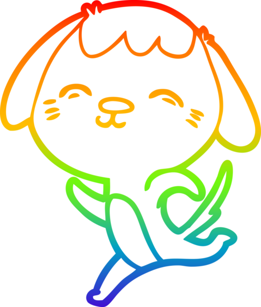 gökkuşağı gradyan çizimi Mutlu bir çizgi köpek çizimi Bir insan tarafından çizilmiş