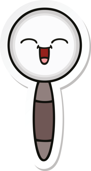 Bir insan tarafından çizilmiş şirin bir çizgi film büyütecinin çıkartması.