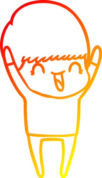 Bir insan tarafından çizilmiş mutlu çizgi film çocuğu çizimi.