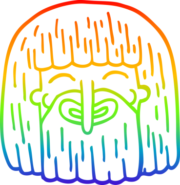 Gökkuşağı gradyan çizgi çizimi bir insan tarafından çizilmiş sakallı bir adamın