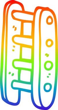 gökkuşağı gradyan çizgi çizimi bir insan tarafından çizilmiş uzun bir merdiven