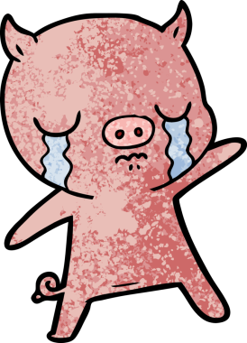 Bir insan tarafından çizilmiş domuz ağlaması.