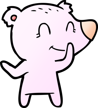 Bir insan tarafından çizilmiş dost canlısı ayı çizgi filmi.