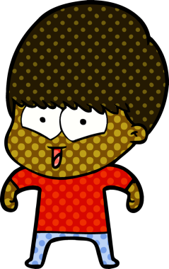 Bir insan tarafından çizilmiş mutlu çocuk çizgi filmi.