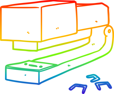 gökkuşağı gradyan çizimi bir insan tarafından çizilmiş bir çizgi ofis zımbası.