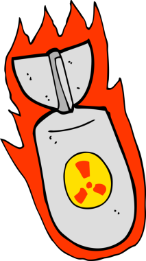 bir insan tarafından çizilmiş atom bombası.