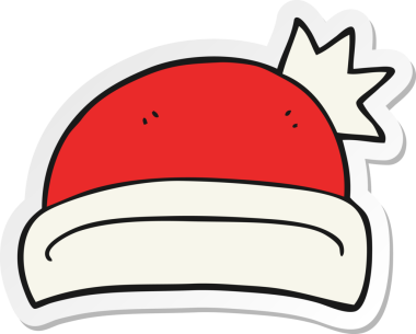 Bir insan tarafından çizilmiş bir karikatür Noel şapkasının çıkartması.