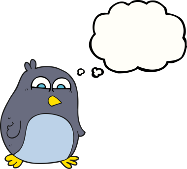 Bir insan tarafından çizilmiş serbest çizim baloncuk pengueni.