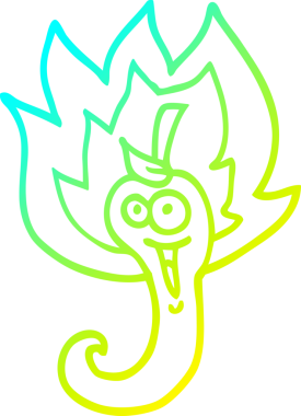 Bir insanın çizdiği kırmızı acı biber çizgi filminin soğuk gradyan çizimi