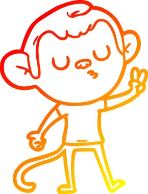 Bir insan tarafından çizilmiş çizgi film maymunu çizimi