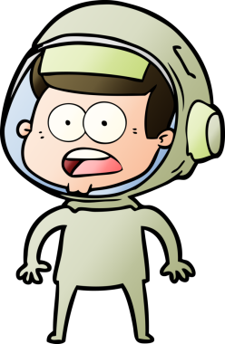 Karikatür bir insan tarafından çizilen astronotu şaşırttı.